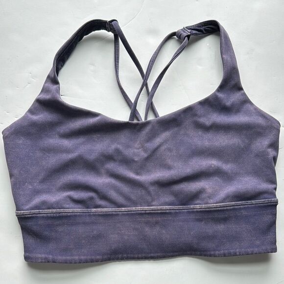 Lululemon Free To Be Bra Long Line *Rib Snow Wash Midnight Orchid Size 10 - Picture 3 of 14